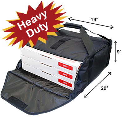 Premium Vector | Hot food delivery courier thermal insulated pizza bag  opened and closed bright red realistic set